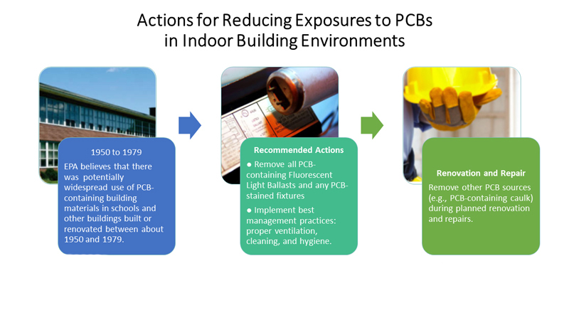 Action diagram for reducing exposures to PCBs in indoor buildings