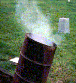 photo: burn barrel in yard