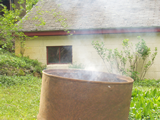 photo:  burn barrel in yard