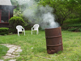 photo:  burn barrel in yard