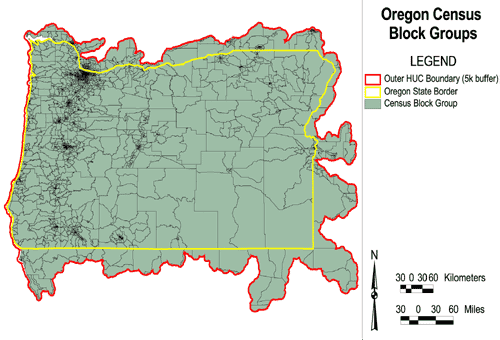 Image of Oregon's Census Block Groups