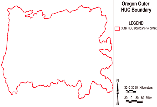 Image of Oregon Outer HUC Boundary