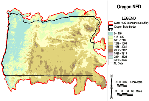 Image of Oregon's National Elevation Data