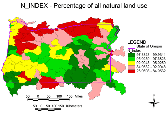Image of N_Index, Percentage of all natural land use