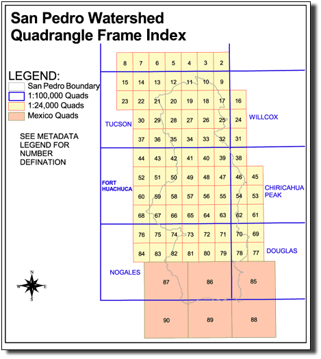 Large Image of San Pedro Quadrangle Frame Index