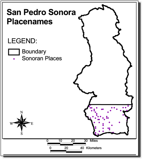 Large Image of San Pedro Sonora Placenames