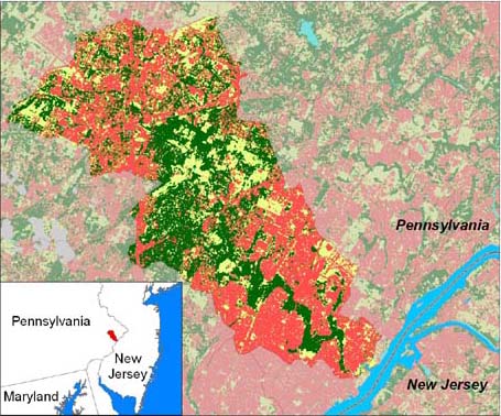 graphic showing Pennypack Creek watershed