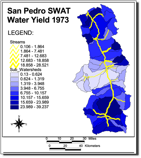Large Image of San Pedro SWAT Water Yield 1973