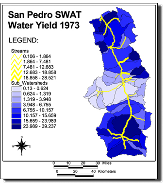 Image of San Pedro SWAT Water Yield 1973