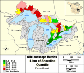 Metrics Map Great Lakes Basin Landscape Ecology Metric Browser v2.0 US EPA