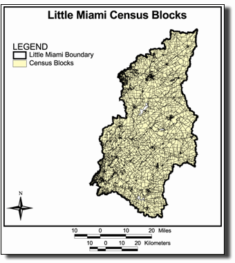 Image of Little Miami Census Blocks, link to larger image