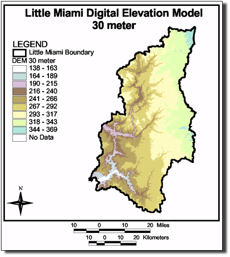 Image of Little Miami Digital Elevation Model 30 Meters, link to metadata, data download