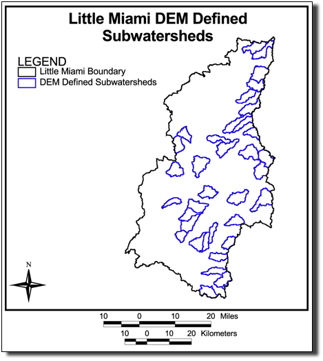 Image of Little Miami DEM Defined Watersheds, link to metadata, data download