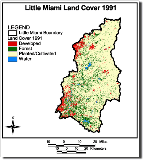 Image of Little Miami Land Cover 1991, link to metadata, data download