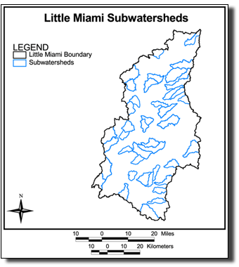 Image of Little Miami Subwatersheds, link to larger image