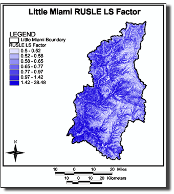 Image of Little Miami RUSLE LS Factor, link to larger image