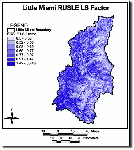 Image of Little Miami RUSLE LS Factor, link to metadata, data download