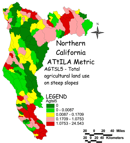 Large Image of Northern California Agricultural Land Use on Steep Slopes