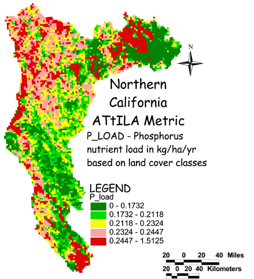 Large Image of Northern California Phosphorus Load