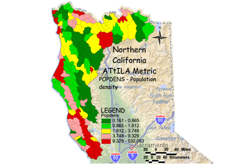 Image of Northern California Population Density