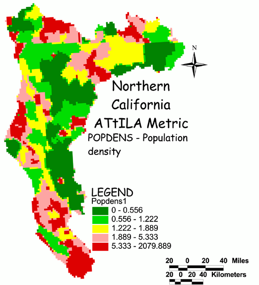 Large Image of Northern California Population Density