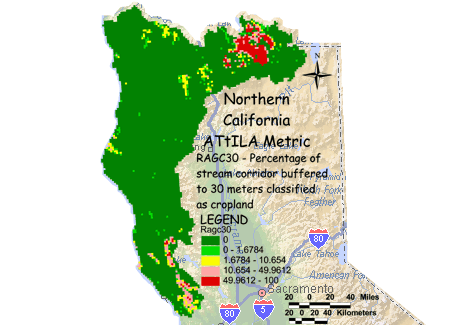 Image of Northern California Cropland/Stream Corridor 30 meter buffer