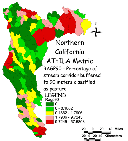 Large Image of Northern California Stream Corridor/Pasture 90 Meter Buffer