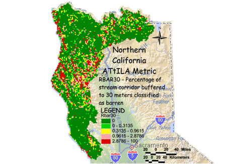Image of Northern California Barren Land/Stream Corridor 30 Meter Buffer