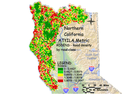 Image of Northern California Road Density