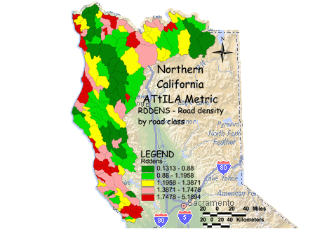 Image of Northern California Road Density
