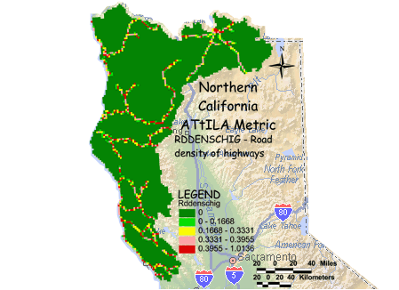 Image of Northern California Highway Density