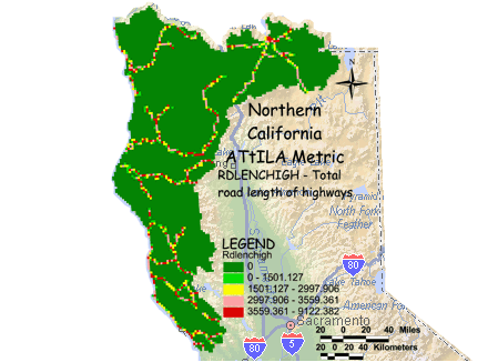 Image of Northern California Highway Length