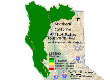 Image of Northern California Interstate Length