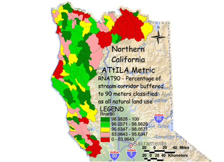 Image of Northern California Stream Corridor/Natural Land Use 90 Meter Buffer