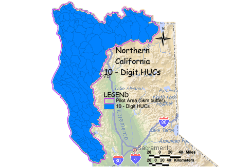Image of Northern California 10 Digit HUCs
