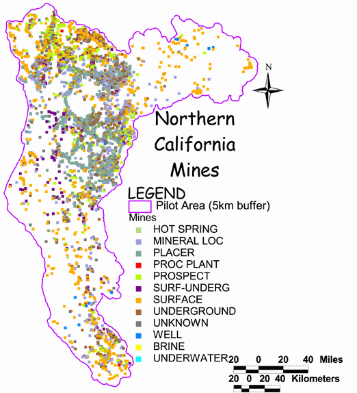 Large Image of Northern California Mines