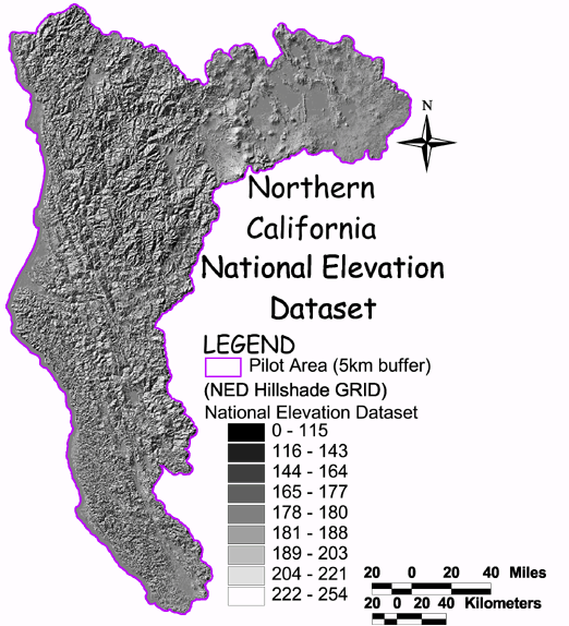 Large Image of Northern California National Elevation