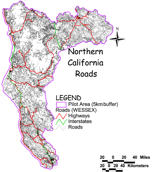 Large Image of Northern California Roads