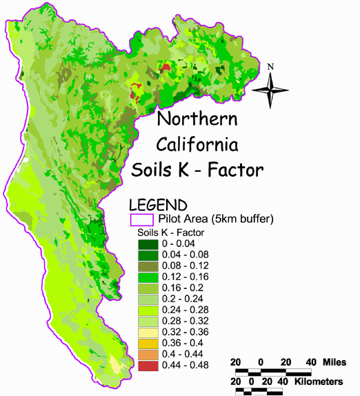 Large Image of Northern California Soils K Factor