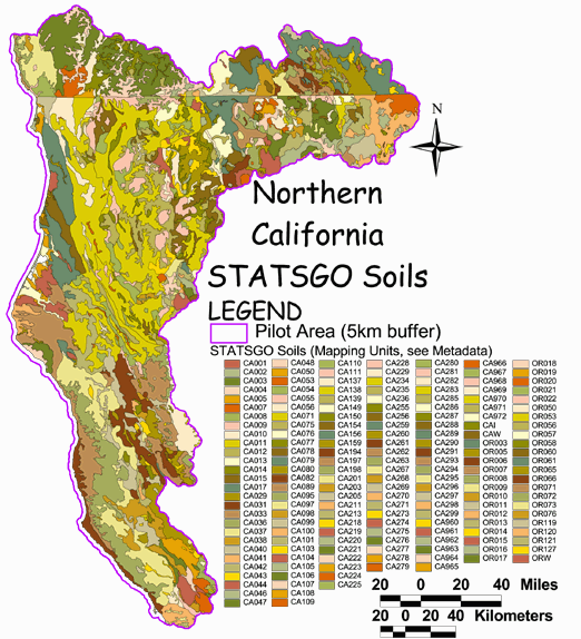 Large Image of Northern California STATSGO Soils