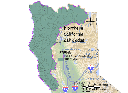 Image of Northern California Zip Code