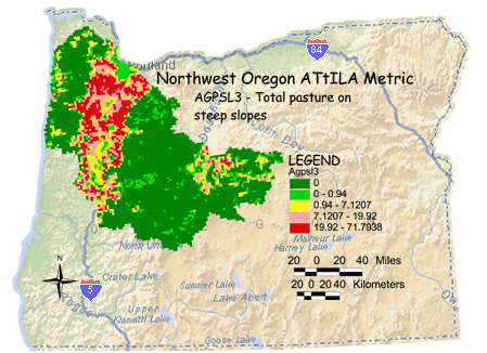 Northwest Oregon Pasture/Steep Slope Unit Metric Map, EPA