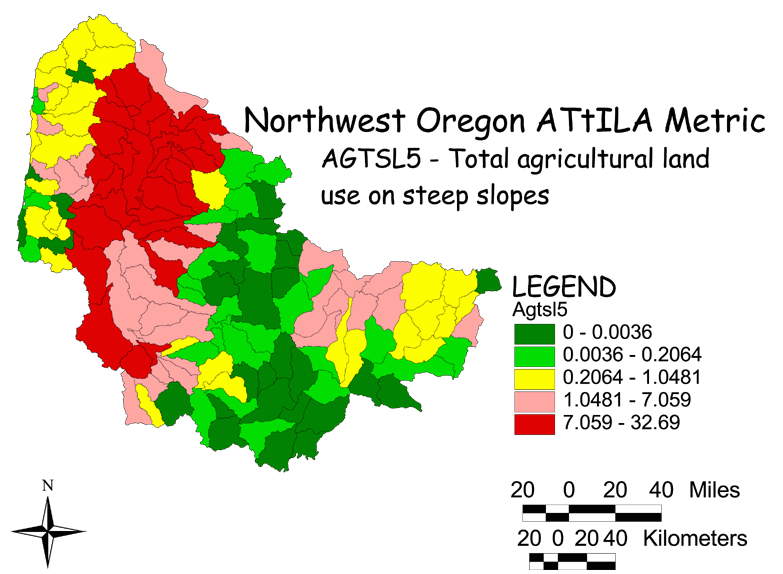 Large Image of Northwest Oregon Agricultural Land Use on Steep Slopes