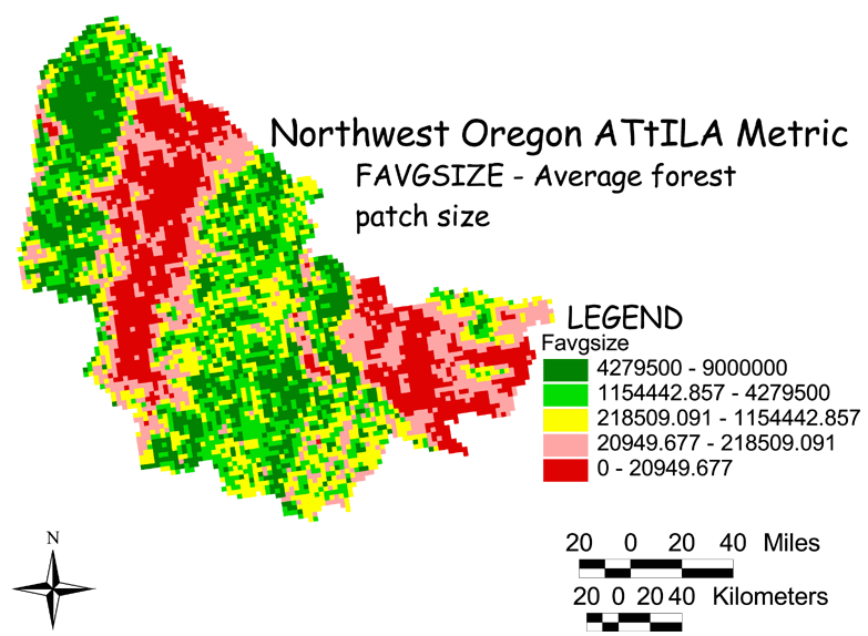 Large Image of Northwest Oregon Average Forest Size