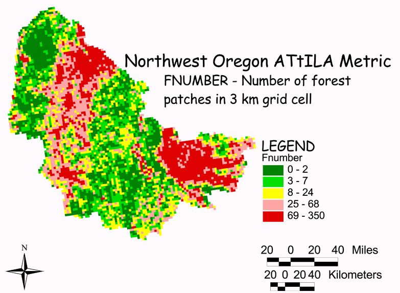 Large Image of Northwest Oregon Forest Patch Count