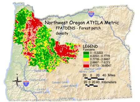 アウトドア その他 Northwest Oregon Forest Patch Density Unit Metric Map, EPA