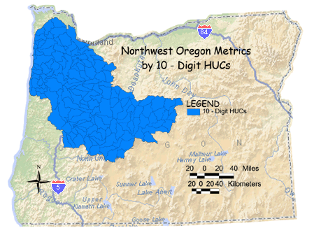 Image of Northwest Oregon 10 Digit HUCs