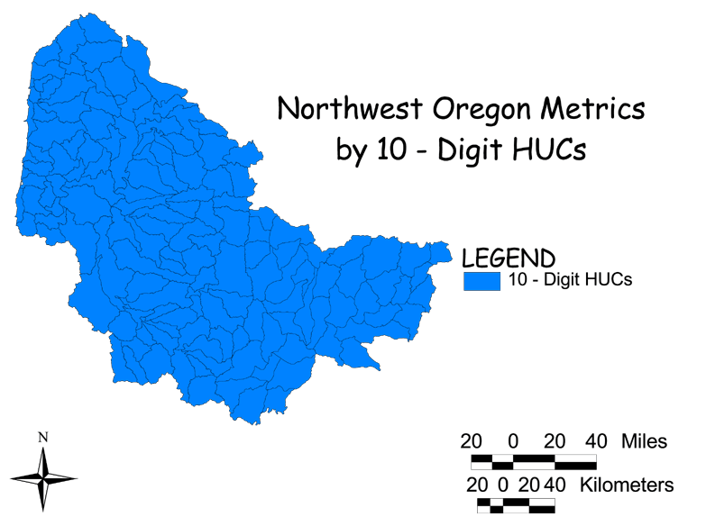 Large Image of Northwest Oregon HUCs