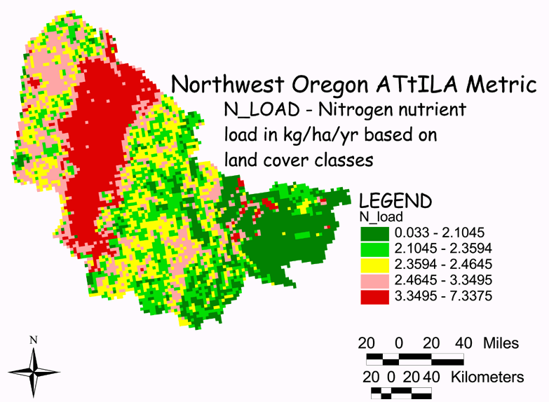 Large Image of Northwest Oregon Nitrogen Load