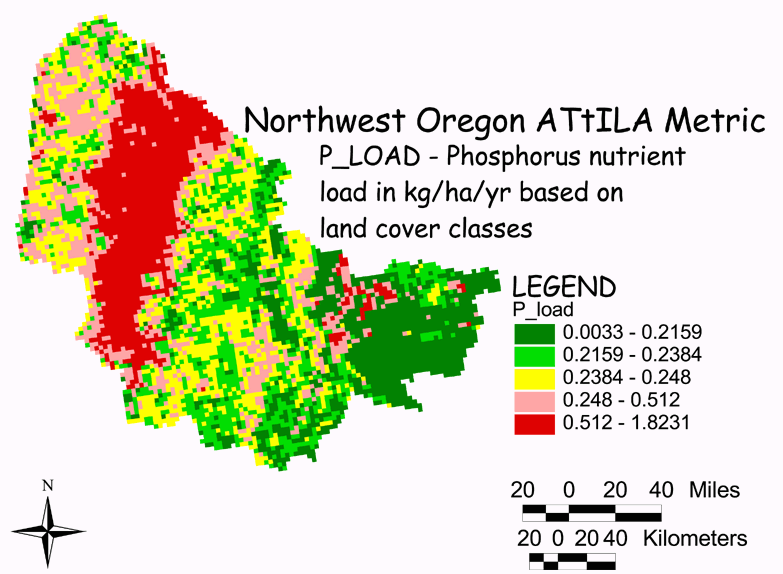 Large Image of Northwest Oregon Phosphorus Load